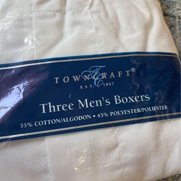 Vintage TownCraft JC Penney Mens White Boxers 3 Pk Sz 40 White Underwear NIP - Picture 3 of 5